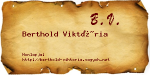 Berthold Viktória névjegykártya